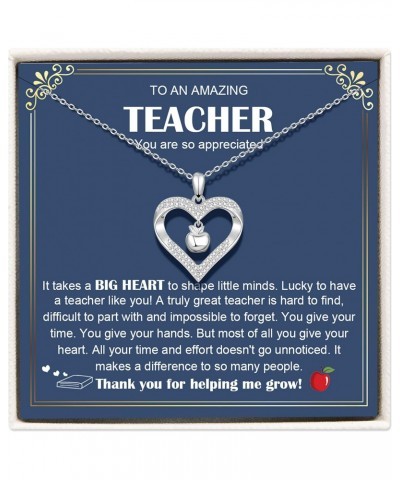 Teacher Gifts for Women Necklace, Thank You Teacher Gifts - Graduation Teacher Appreciation 2024 End of Year Back to School R...