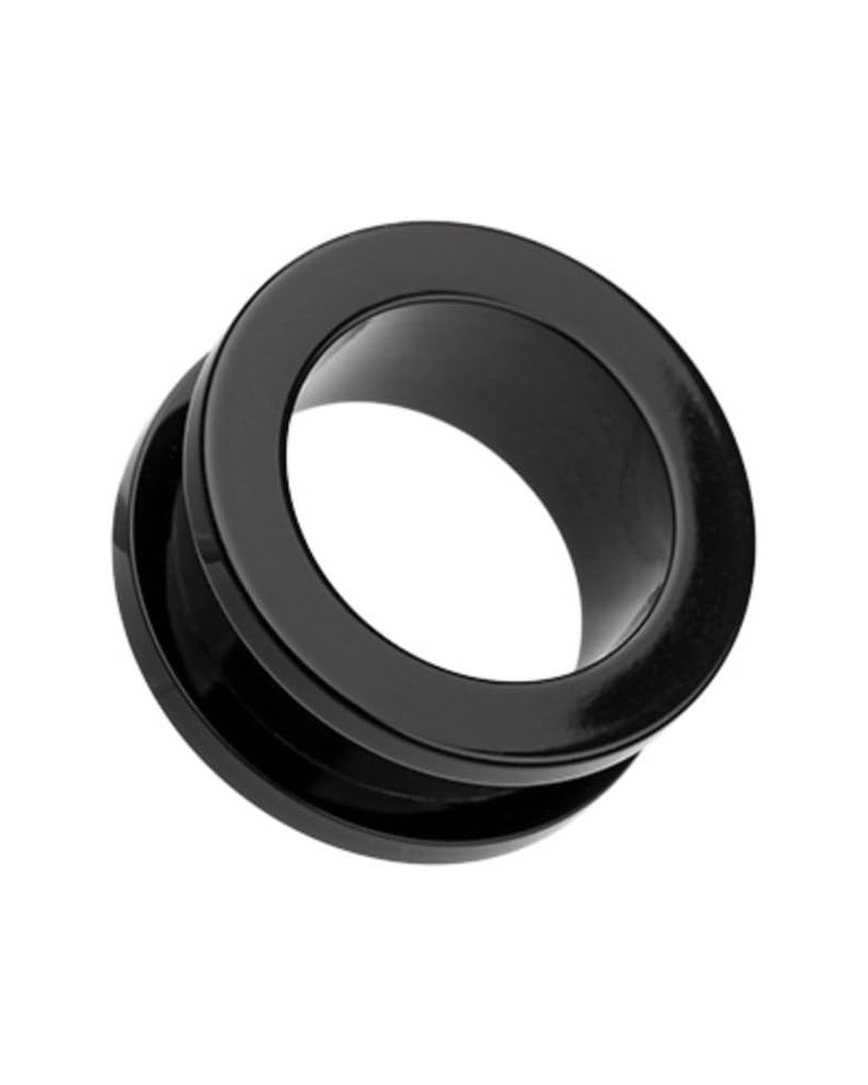 Basic Acrylic Screw-Fit WildKlass Ear Gauge Tunnel Plug (Sold as Pairs) 1" (25mm) Black $11.12 Body Jewelry