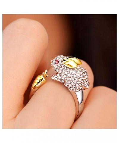 Chinese Zodiac Ring Sterling Silver for Women Gold Zircon Cuff Adjustable Jewelry With Gifts Bag Snake $7.79 Bracelets