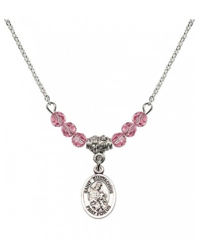 October Birth Month Bead Necklace with Catholic Patron Saint Petite Charm, 18 Inch Saint Eustachius $44.05 Necklaces