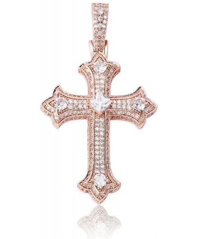 Exquisite 14K Gold Moissanite Stone Cross Pendant Necklace for Women,Breathtaking Christian Charm Necklace,Unique Jewelry Gif...