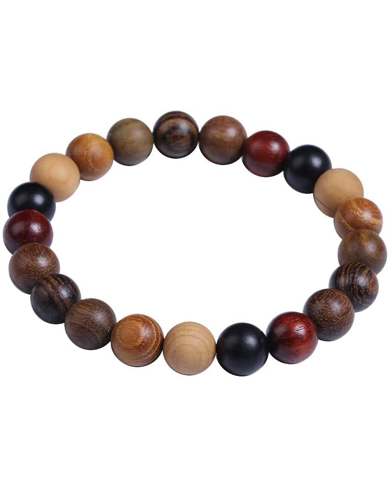 Handmade Wooden Prayer Beaded Bracelet for Men Women Tibetan Buddhist Meditation Mala Beaded Stretch Bracelet Bangle Wood Jew...