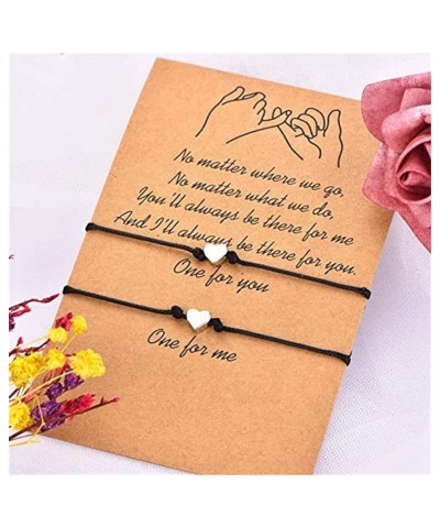 Simple Heart-shaped Wax Thread Knitting Blessing Card Lovers Bracelet Gift Set,Bracelets for Women Teen Girls Gift Red $4.80 ...