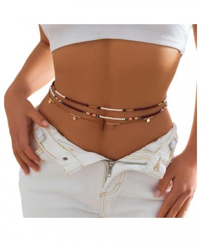 Boho Beads Belly Chain Layered Sequins Waist Chain Beach African Bikini Body Jewelry for Women and Girls $10.99 Body Jewelry