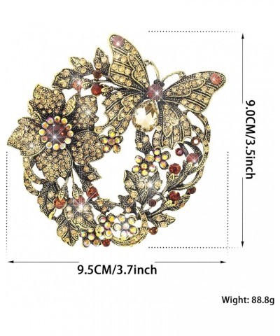 Austrian Crystal Cute Animal Butterfly Dragonfly Brooches Pins Colorful Enamel Corsages Women Scarf Clips Butterflies Brown $...