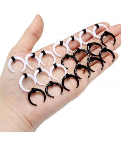 Vqoxaggi 20Pcs 14G 12G 8G 6G 4G Acrylic C Shaped Septum Pincher Tapers Septum Rings Buffalo Stretcher Expander with Black O-R...