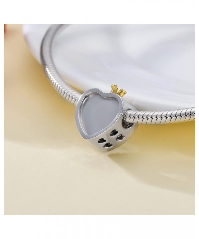 Personalized Photo Charm for Women 925 Sterling Silver Heart Shaped Simulated Birthstone Bead Charm March $22.34 Bracelets