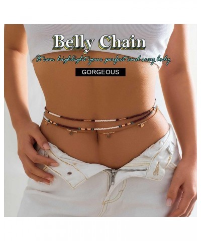 Boho Beads Belly Chain Layered Sequins Waist Chain Beach African Bikini Body Jewelry for Women and Girls $10.99 Body Jewelry