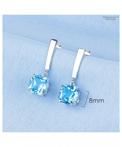 3 CT Birthstone Earrings for Women Drop Dangle – 925 Sterling Silver Gemstone Earrings – 8 mm Dangling Stone with Push Back H...