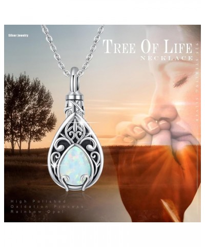 Cremation Jewelry 925 Sterling Silver Urn Necklace for Ashes Tree of Life Memorial Keepsake Locket Pendant Teardrop/Heart Mem...