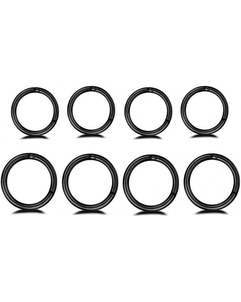 8Pcs Surgical Stainless Steel 16G Sleeper Cartilage Tiny Hoop Earrings Septum Hinged Clicker Nose Ring Helix Tragus Piercings...