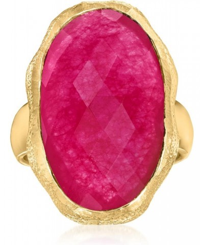 25.00 Carat Pink Quartz Ring in 18kt Gold Over Sterling $42.30 Rings