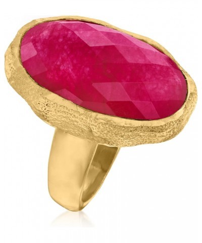 25.00 Carat Pink Quartz Ring in 18kt Gold Over Sterling $42.30 Rings