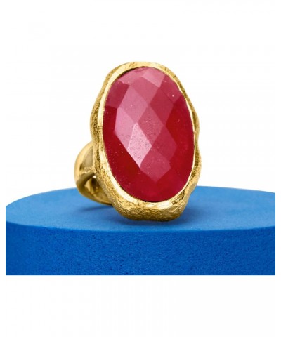 25.00 Carat Pink Quartz Ring in 18kt Gold Over Sterling $42.30 Rings