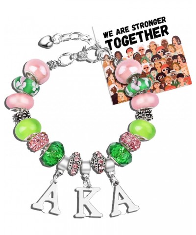 Mia&Cale Sorority Gifts Paraphernalia Gifts Pink Jewelry Charm Bracelet For Women $9.71 Bracelets