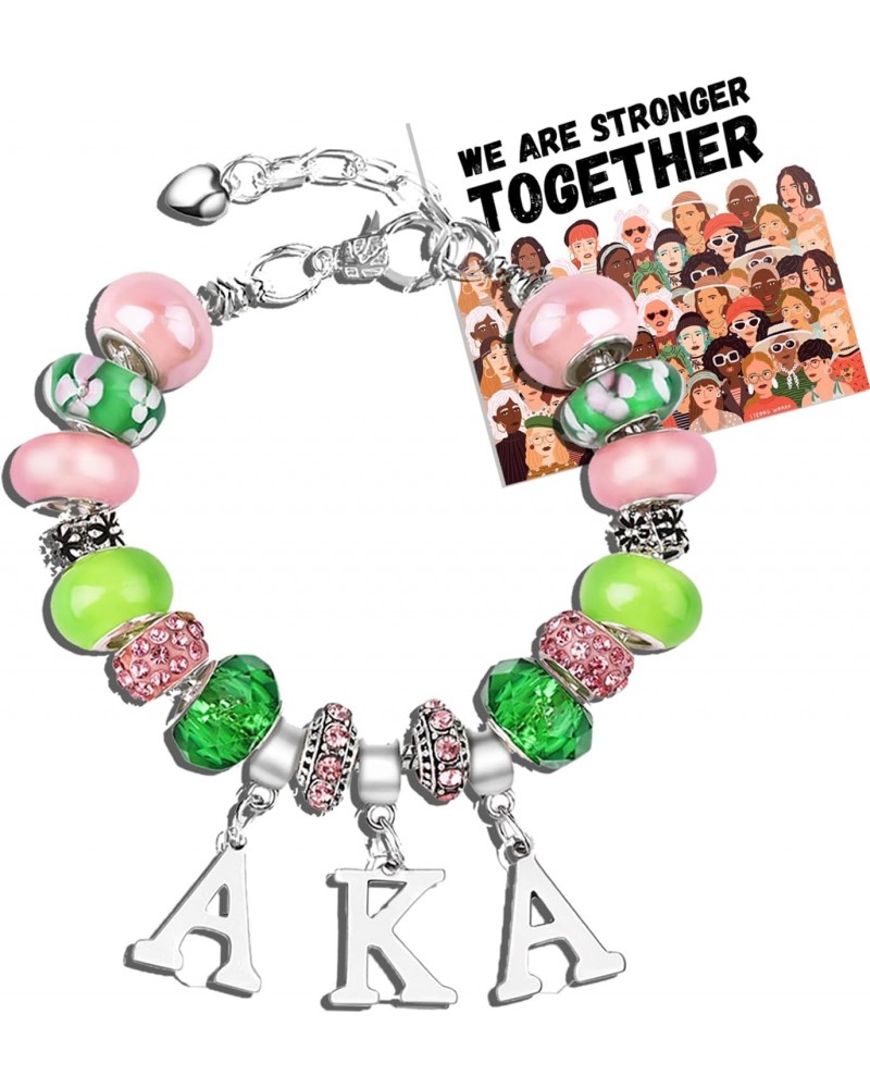 Mia&Cale Sorority Gifts Paraphernalia Gifts Pink Jewelry Charm Bracelet For Women $9.71 Bracelets