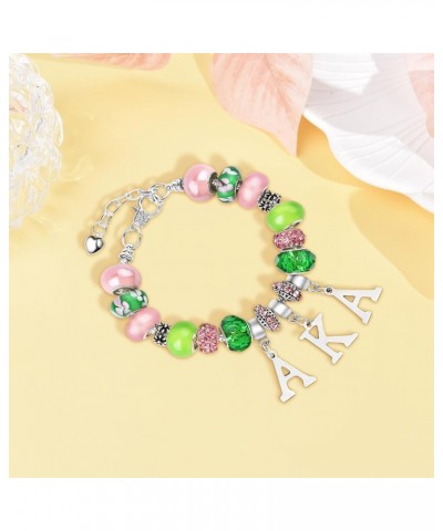 Mia&Cale Sorority Gifts Paraphernalia Gifts Pink Jewelry Charm Bracelet For Women $9.71 Bracelets