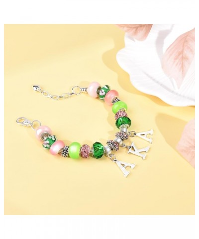 Mia&Cale Sorority Gifts Paraphernalia Gifts Pink Jewelry Charm Bracelet For Women $9.71 Bracelets