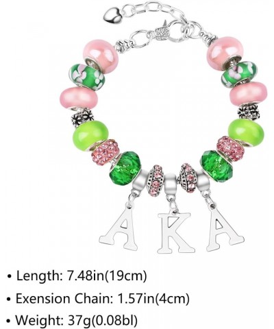 Mia&Cale Sorority Gifts Paraphernalia Gifts Pink Jewelry Charm Bracelet For Women $9.71 Bracelets