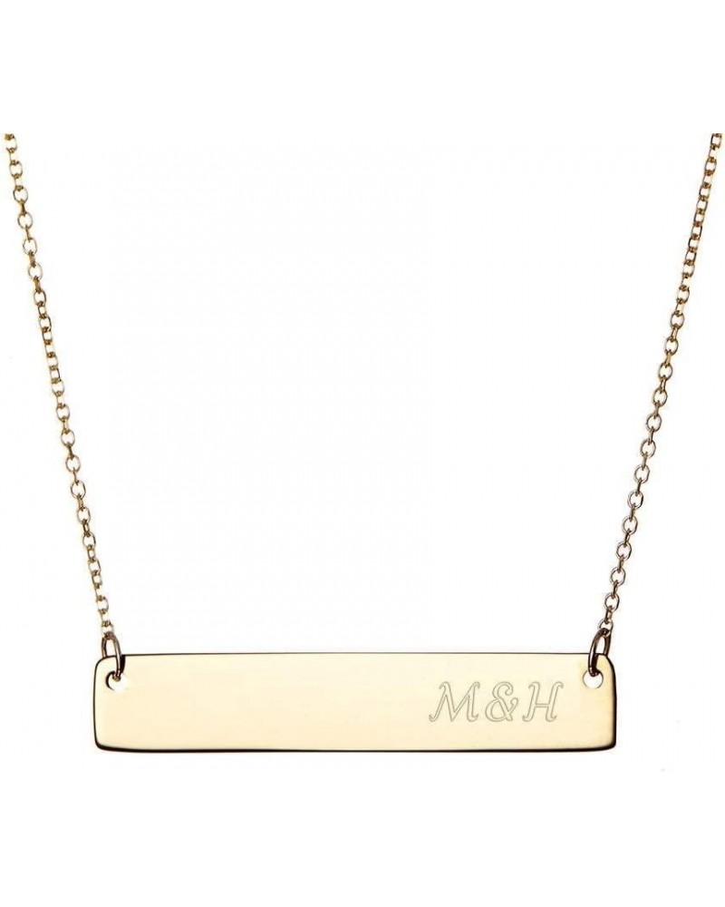 Gold Bar Necklace Couples Initial Necklace Gold Vermeil - Mother's Day Gifts $52.20 Necklaces