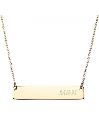 Gold Bar Necklace Couples Initial Necklace Gold Vermeil - Mother's Day Gifts $52.20 Necklaces