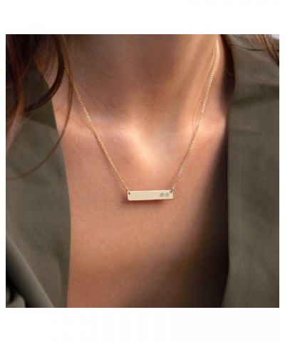 Gold Bar Necklace Couples Initial Necklace Gold Vermeil - Mother's Day Gifts $52.20 Necklaces