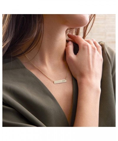 Gold Bar Necklace Couples Initial Necklace Gold Vermeil - Mother's Day Gifts $52.20 Necklaces