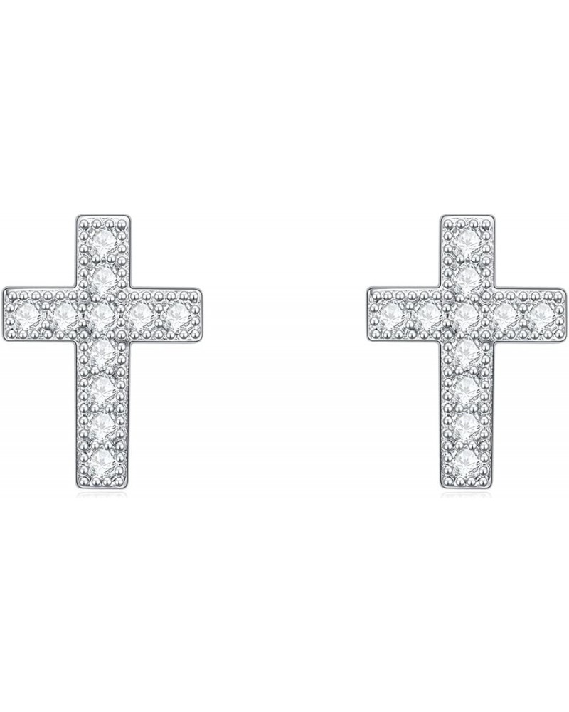 925 Sterling Silver Cross Earrings for Women Teen Girls Cz Cross $9.00 Earrings