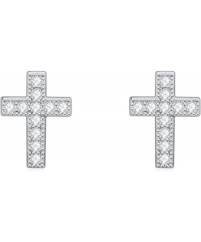 925 Sterling Silver Cross Earrings for Women Teen Girls Cz Cross $9.00 Earrings