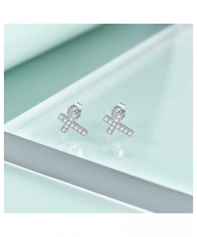 925 Sterling Silver Cross Earrings for Women Teen Girls Cz Cross $9.00 Earrings