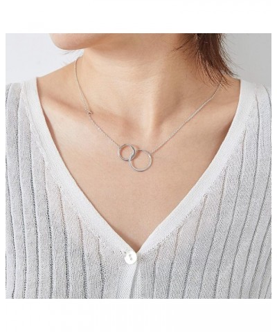 Mother's Day Gifts Mother And Son Necklace Initial Two Interlocking Infinity Double Circles Letters A-Z Alphabet Necklace for...