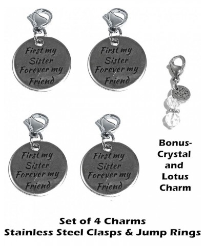 Set Of 4 Clip On Charms, Build Your Own Bracelet, Bag, Purse, Handbag, Message, Inspirational, Keychain, Zipper Pull, Jewelry...