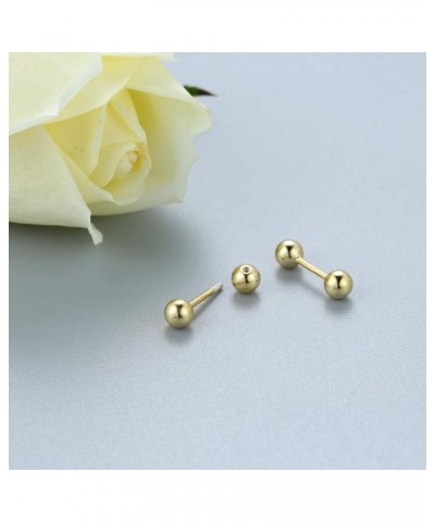 Sterling Silver Barbell Cartilage Stud Earrings 1/4'' 6mm Tragus Helix Piercing Men Women Screw Ball Backs Sleeper Earrings G...