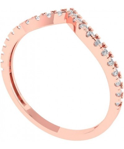 0.12 ct Brilliant Round Cut Clear Simulated Diamond 14k Rose Gold Stackable Wedding Engagement Promise anniversary Band $83.1...