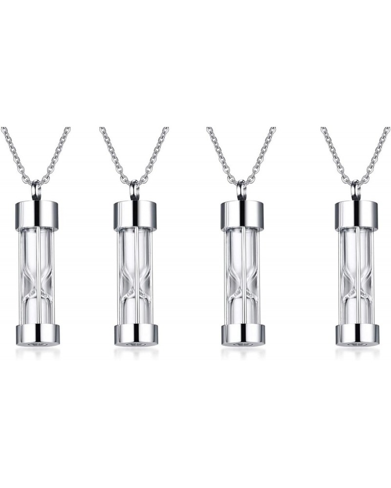 Memorial Jewellery Stainless Steel Glass Hourglass Shapes Urn Cremation Pendant Necklace,Gold Plated Sliver pack of 4 $12.00 ...