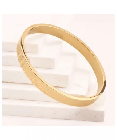 Bracelets for Teen Girls 18K Gold Plated Stainless Steel Bangle Delicate Girl Mom Gift 0001 $10.07 Bracelets