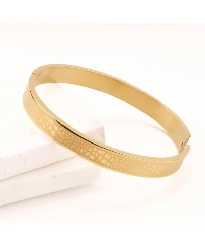 Bracelets for Teen Girls 18K Gold Plated Stainless Steel Bangle Delicate Girl Mom Gift 0001 $10.07 Bracelets