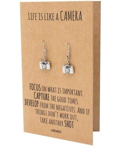 Cute Vintage Camera Miniature Jewelry for Women, Photography Gifts Earrings $18.21 Necklaces