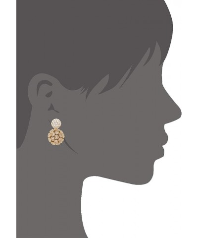 Circle Stud Front and Hollow Design Ball Back, Double Side Crystal Earrings GOLD $14.99 Earrings