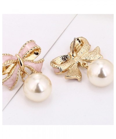 Pearl Bow Earrings Pearl Earrings for Women Rhinestone Bow Earrings for Teen Girls Trendy Stuff Valentines Day Gifts for Girl...