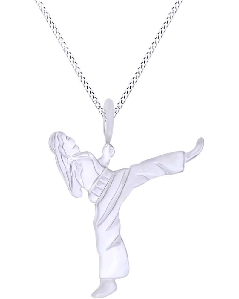 Karate Pendant Necklace in 14k Gold Over Sterling Silver White-gold-plated-Silver $22.95 Necklaces