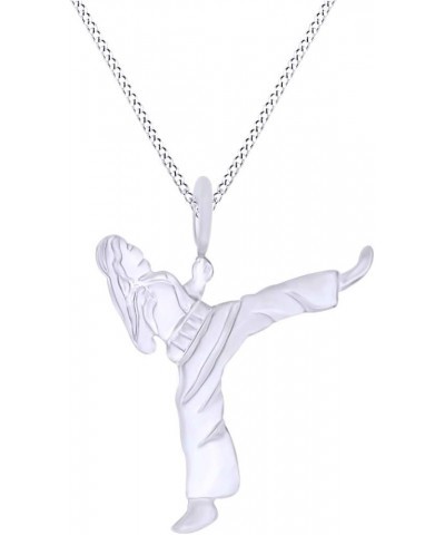 Karate Pendant Necklace in 14k Gold Over Sterling Silver White-gold-plated-Silver $22.95 Necklaces