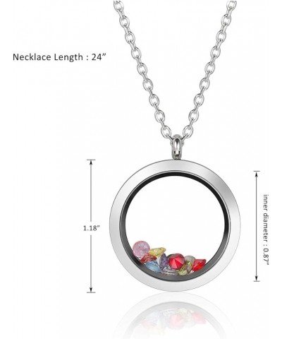 25mm/30mm Living Floating Memory Glass Locket Necklace - Stainless Steel Secure Buckle Closure 30mm(Clear Locket) $11.99 Neck...