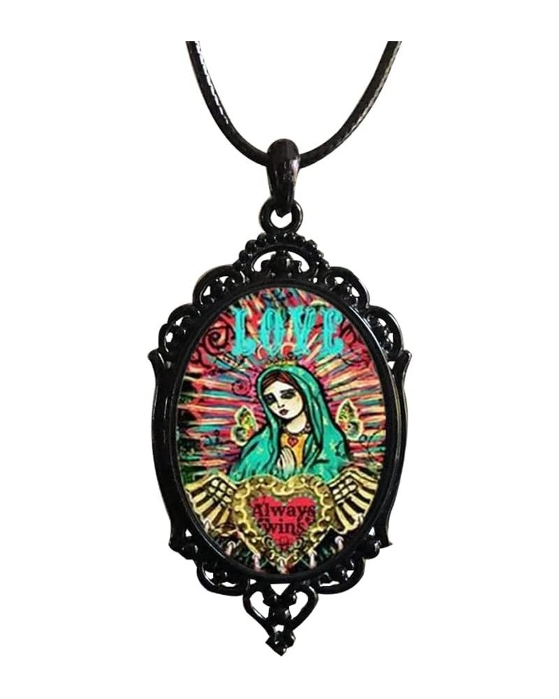 Guadalupe Cameo Necklace - Vintage Virgin Mary Pendent Necklace Mystic Religious Jewelry Gift for Women $9.85 Necklaces