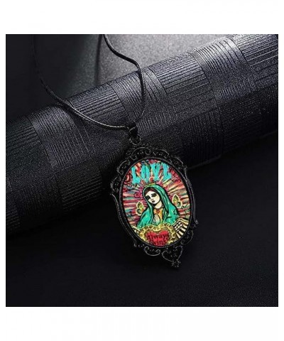 Guadalupe Cameo Necklace - Vintage Virgin Mary Pendent Necklace Mystic Religious Jewelry Gift for Women $9.85 Necklaces