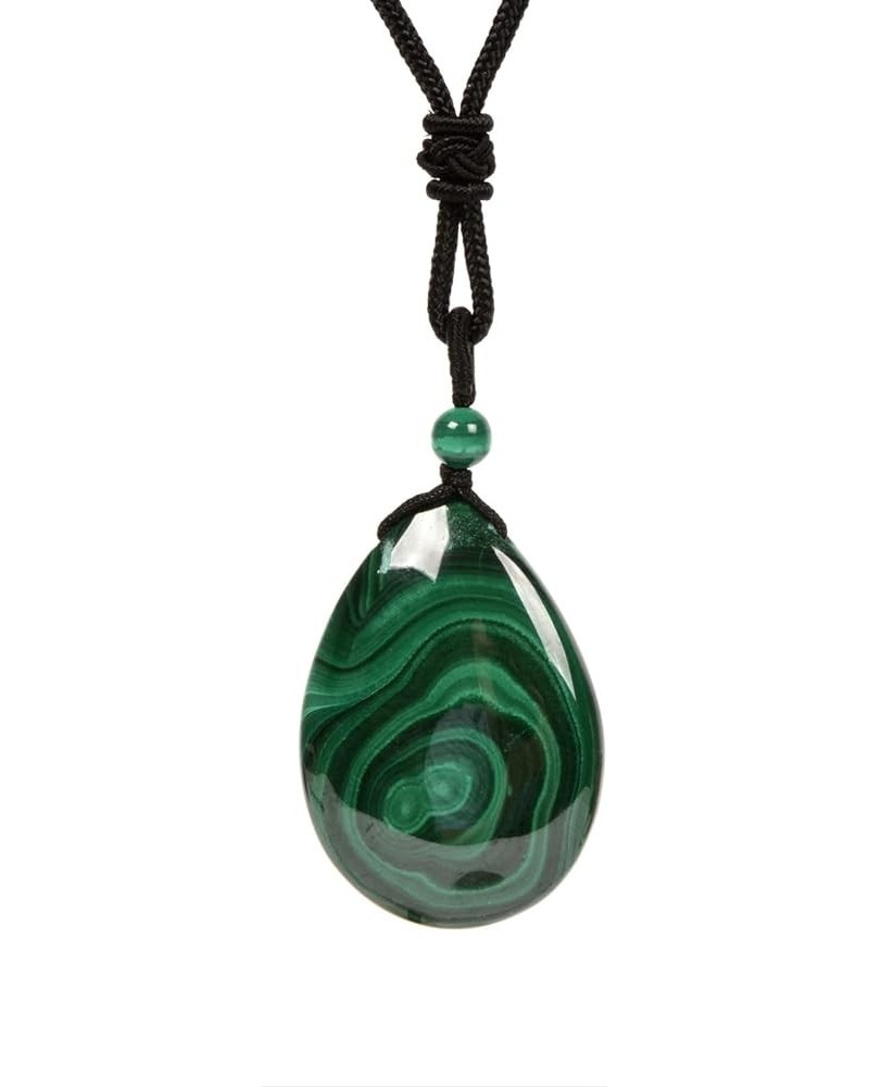 Natural Malachite Genuine Pendant Beads Charm Healing Necklace Teardrop $8.31 Necklaces