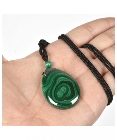 Natural Malachite Genuine Pendant Beads Charm Healing Necklace Teardrop $8.31 Necklaces