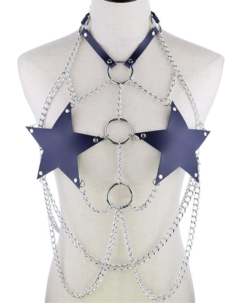 Star Chain Harness Body Chain Bra Goth Punk Rock Emo Metal Women Body Jewelry Summer Accessories Festival Fashion Rave Outfit...