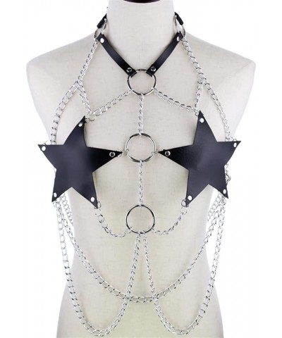 Star Chain Harness Body Chain Bra Goth Punk Rock Emo Metal Women Body Jewelry Summer Accessories Festival Fashion Rave Outfit...