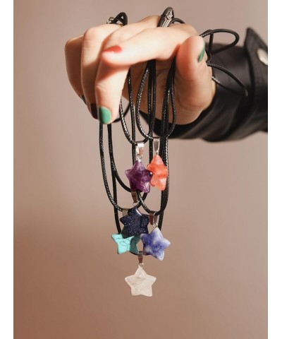 Spiral Star Pendant Necklace for Teen Girls, Y2K Indie Grunge Aesthetic Jewelry Blue Sandstone $7.79 Necklaces